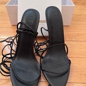Unworn Black Strappy Women's Heels